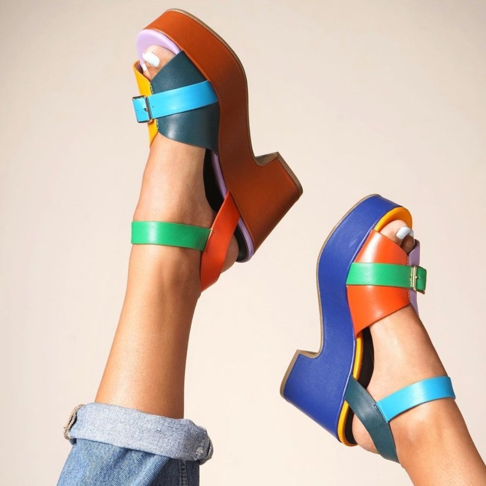 Charlotte Stone Raf in multi-color platform chunky sandal